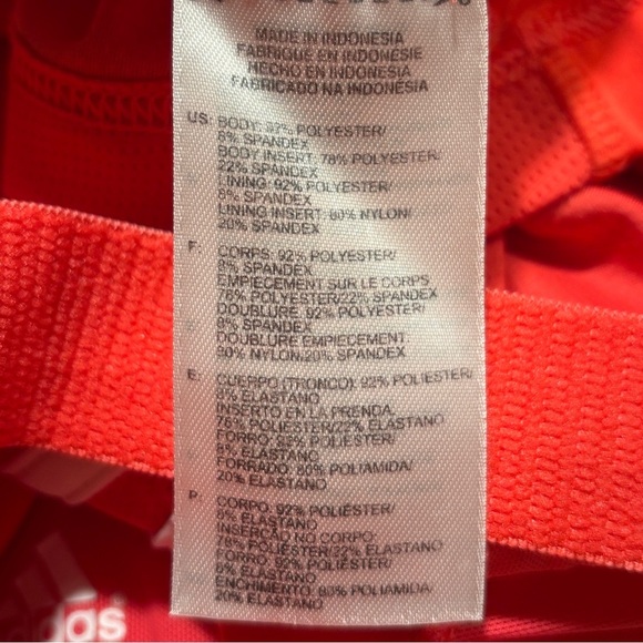 Adidas Tank Top Built-in Sports-Bra Support Sleeveless Racer Woman’s Sz Medium - Picture 5 of 11